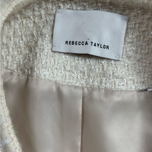 Rebecca Taylor Ivory Tweed Cropped Jacket - Picture 8 of 9